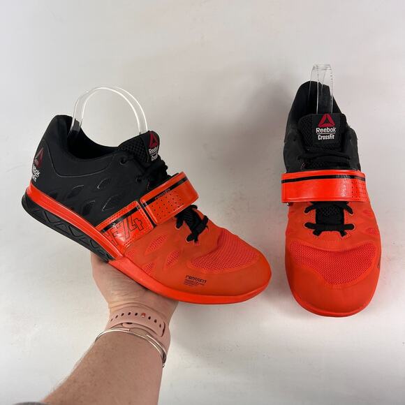 Reebok Crossfit CF174 mens size 10 orange black weight lifting sneakers trainers